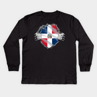 Proud Dominicana Flag, Republica dominicana gift heritage, Dominican girl Boy Friend dominicano Kids Long Sleeve T-Shirt